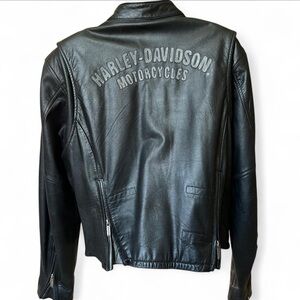 Harley-Davidson Black Leather Bomber Jacket
